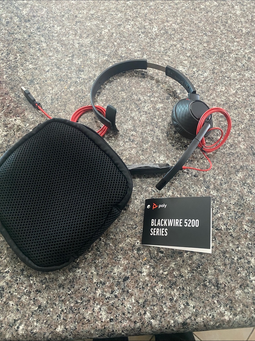Poly Blackwire 5200 speaker headset work from home new